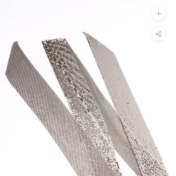 VINTAGE Whiting & Davis Shiny Silver metal mesh tie scarf. - Picture 5 of 9